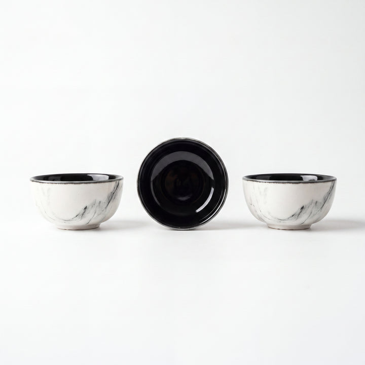 Round Sauce Ramekin Large 4cm Height x 8cm Width ( Black Marble ) ( Set of 3 )