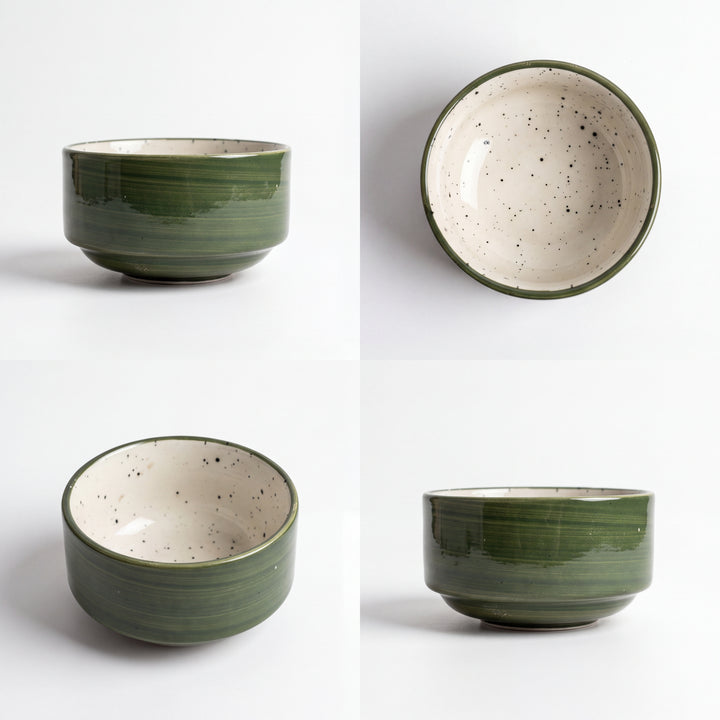 4 inch Soup Bowl ( Outer Dark Green Colorline )