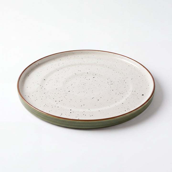 12 inch Classic Plate ( Outer Dark Green Colorline with brown rim and black specks )