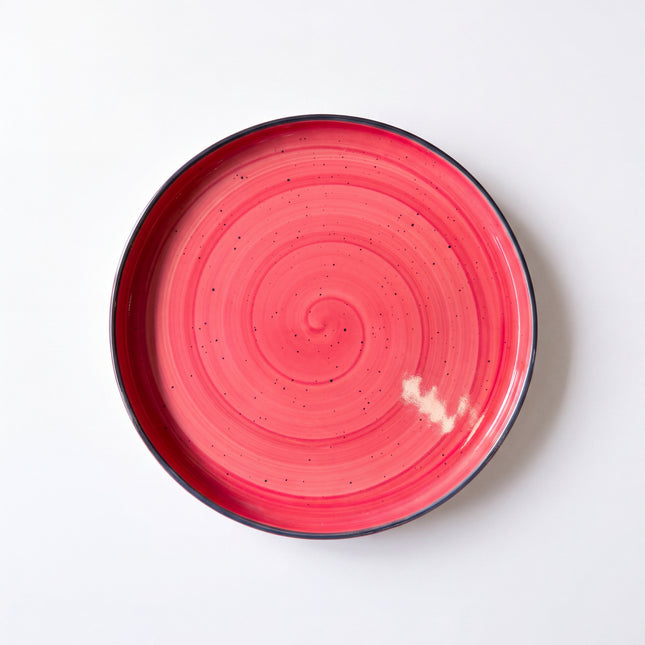10 inch Classic Plate ( Red Colorline with black rim and black specks )