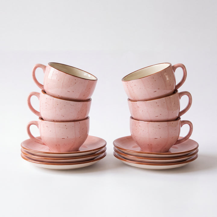 SS Cup Saucer Set ( Rosewater ) ( 200 ml ) (6+6)