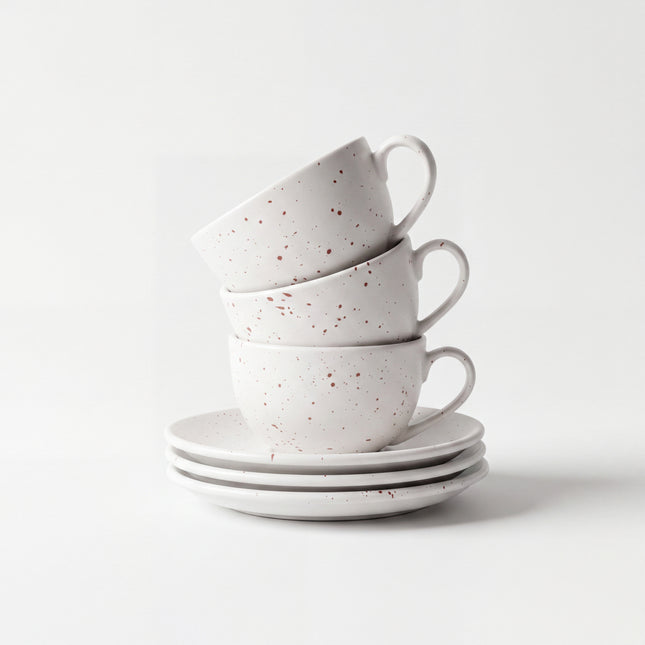 WM Cup Saucer Set ( Snow Cocoa ) 6 cups 6 saucers ( 220ml )