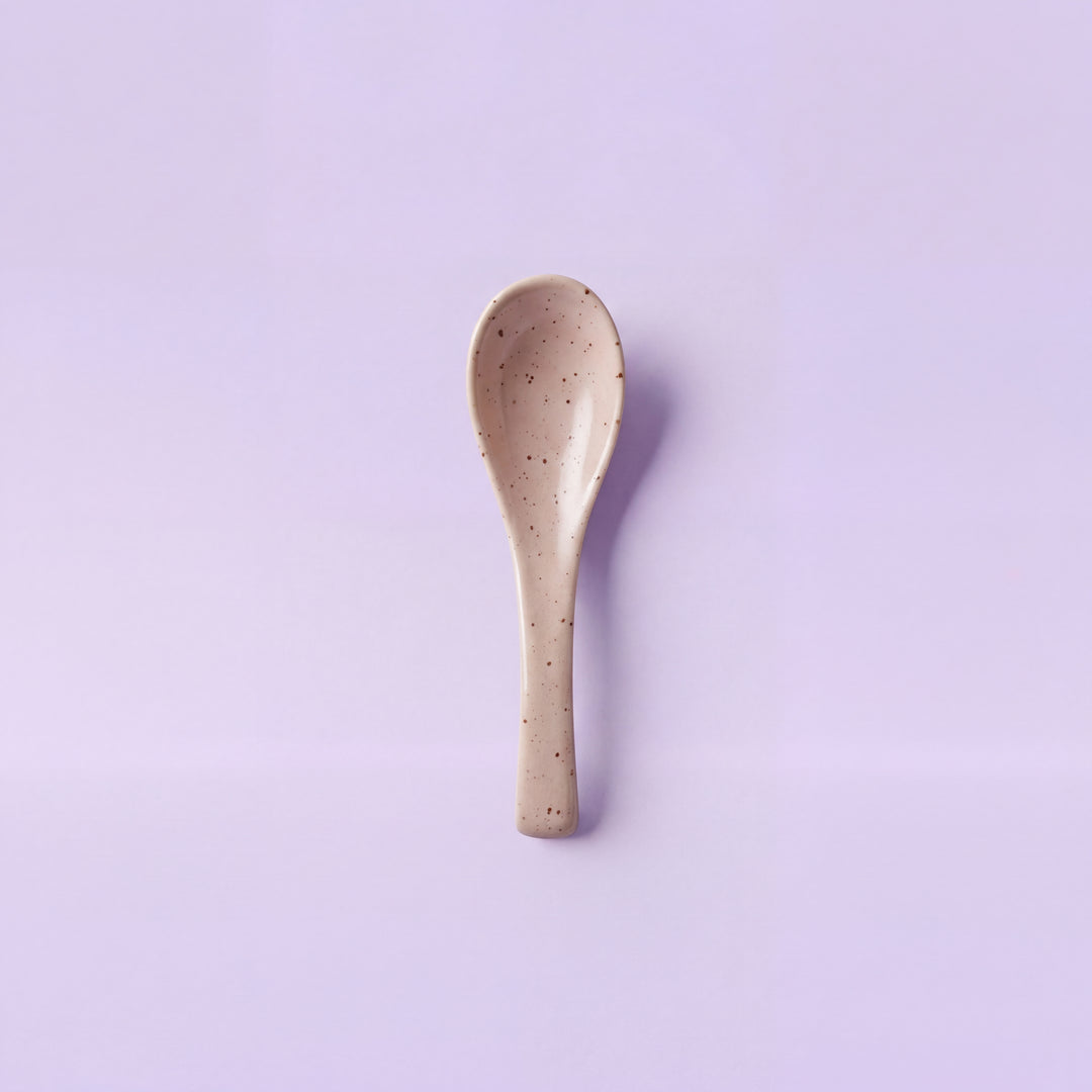 Ceramic Soup Spoon ( Old Rose Matte )