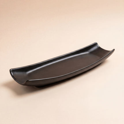 Curved Sushi Platter 14"x4" ( Textured Black Matte )