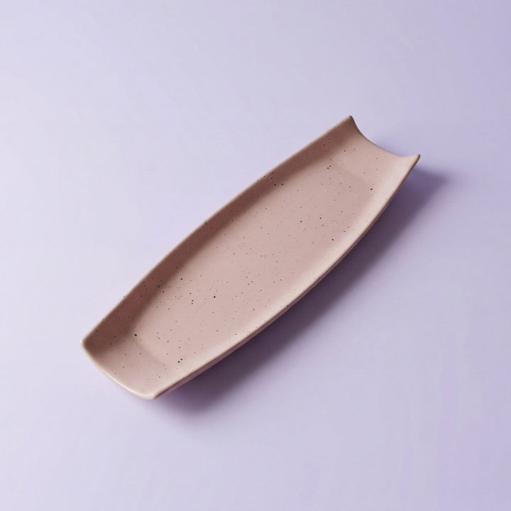 Curved Sushi Platter 14"x4" ( Old Rose Matte )
