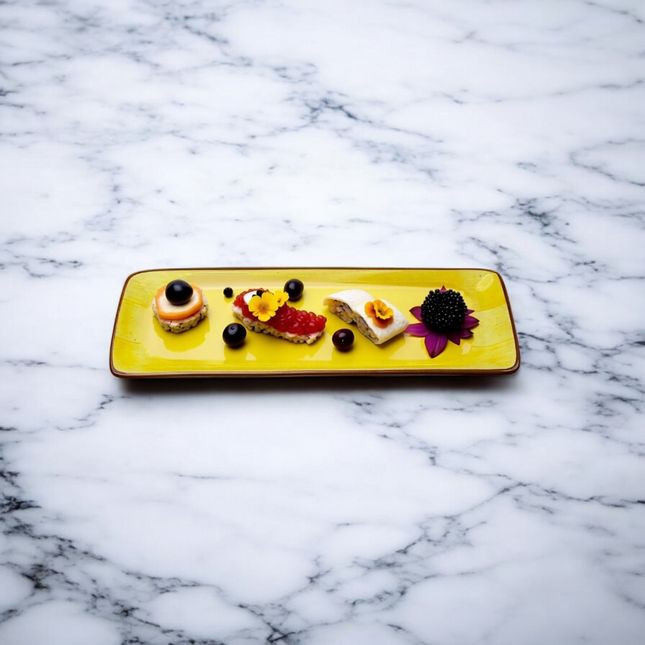 12"x4.5" Rectangular Platter ( Yellow Colorline )