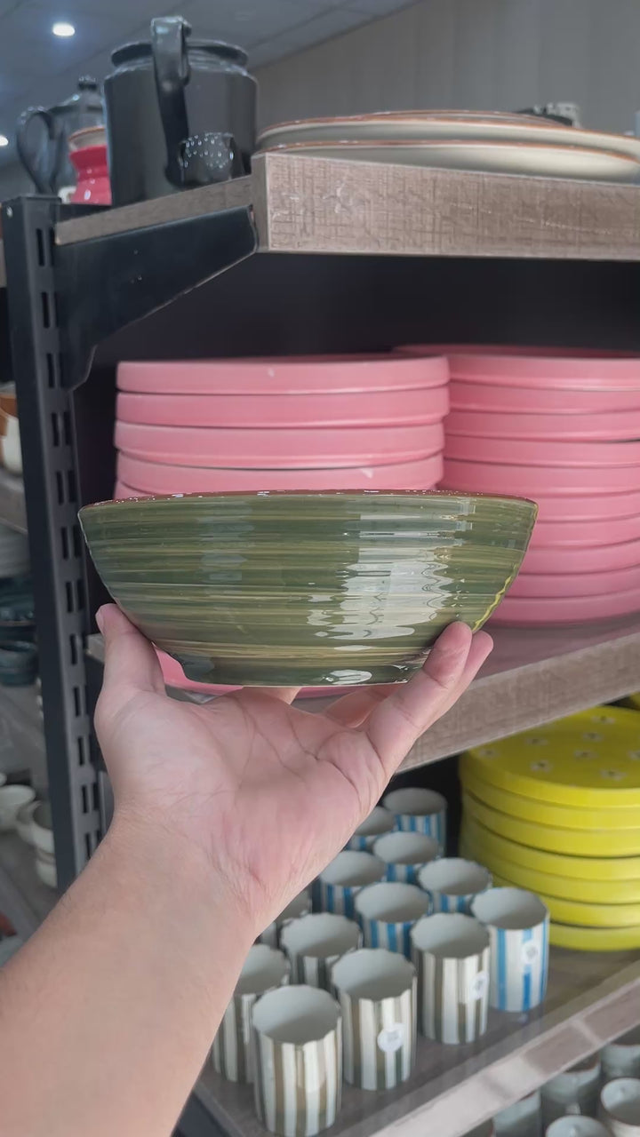 Leftover 7 inch Ripple Bowl ( Dark Green Colorline )