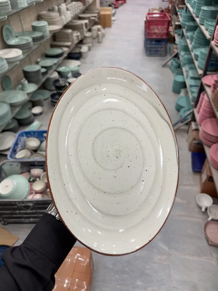 Leftover 13 inch Rimless Rice Dish ( Ash )