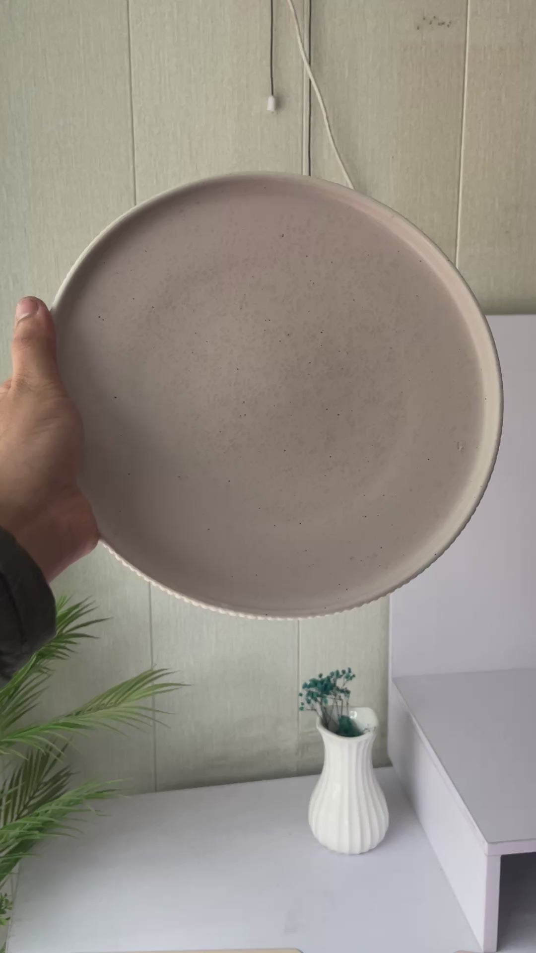 Leftover 10.5 inch Pebble Edge Plate ( Old Rose Matte )