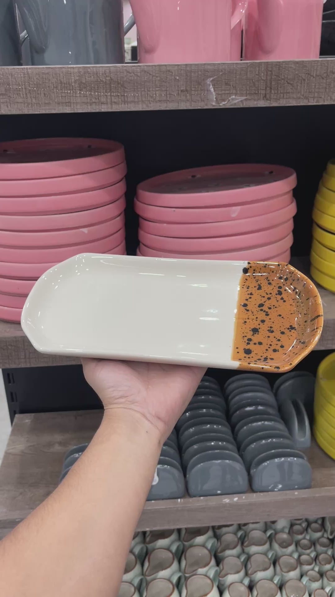 leftover 11.5"x6" YM Rectangular Platter ( Sandstorm Series )