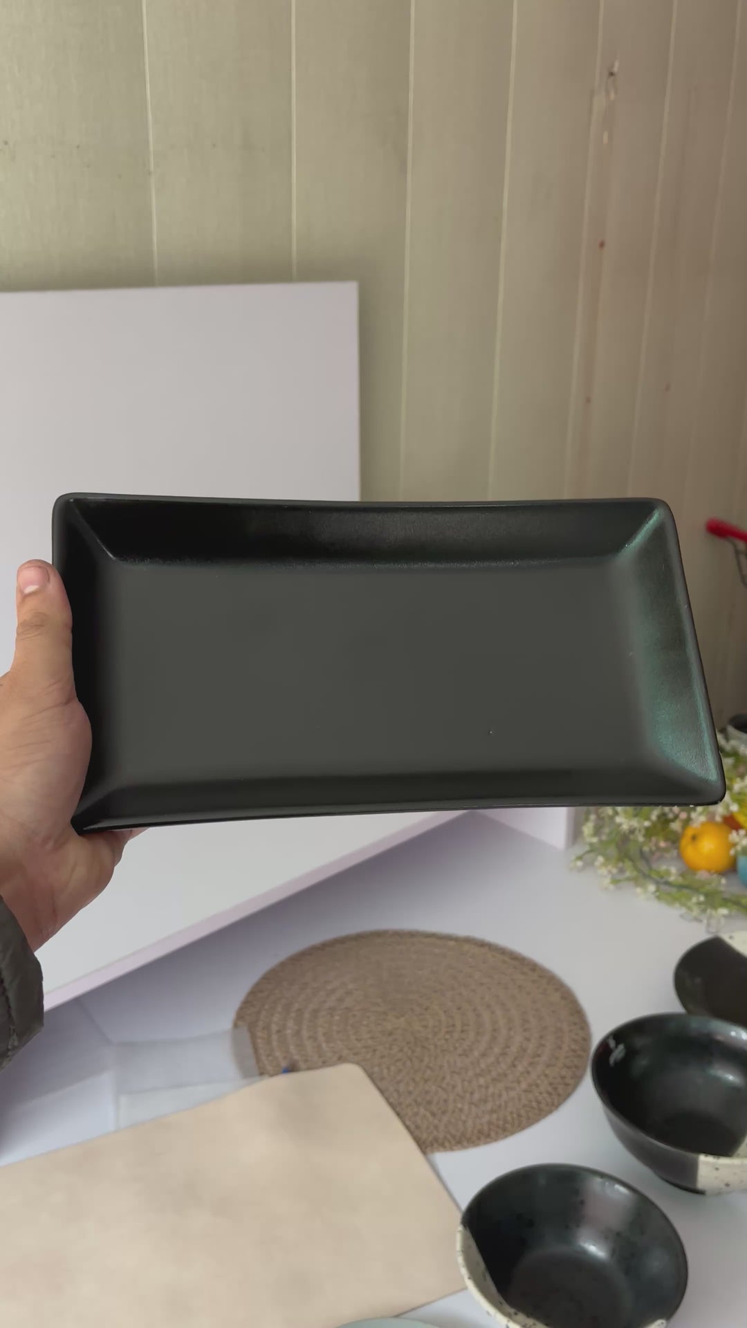leftover 11.5"x6" Rectangular Platter ( Noir )