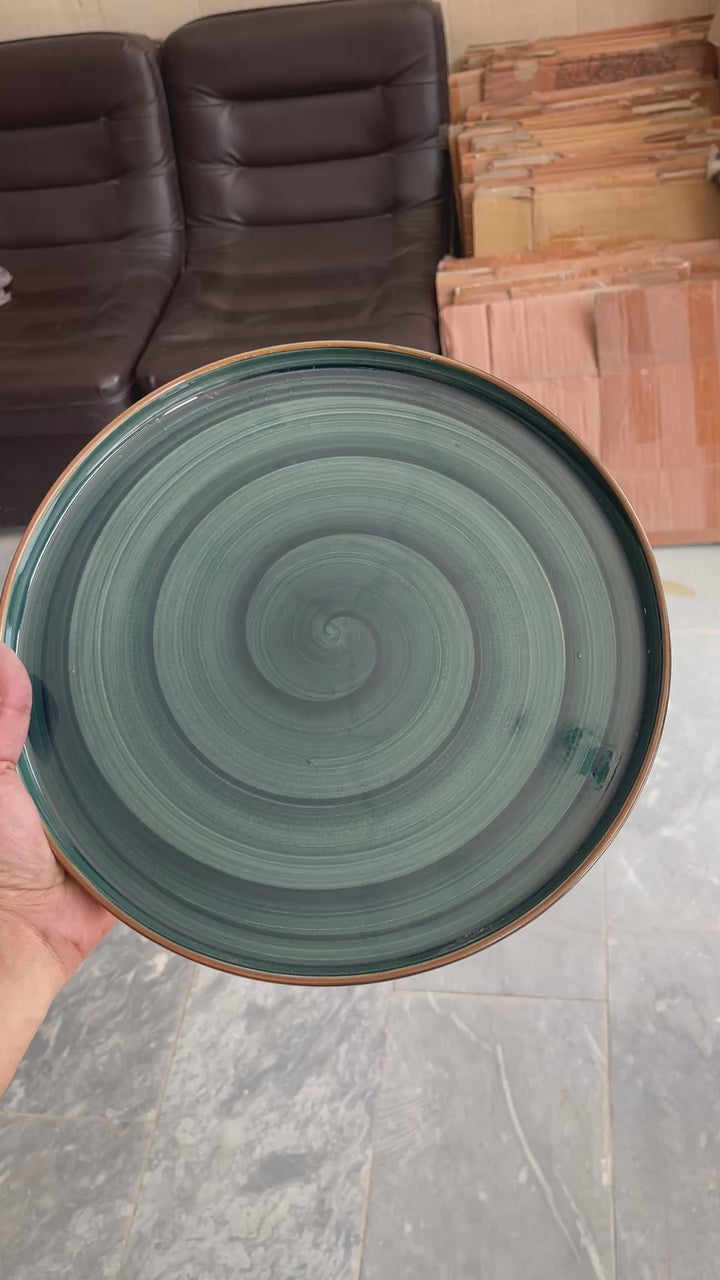 Leftover 12 inch Classic Plate ( peacock green colorline )