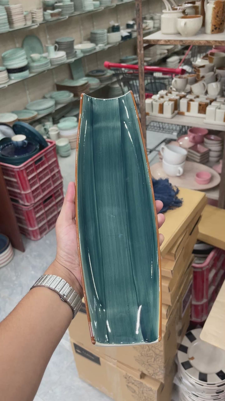 Leftover Curved Sushi Platter ( Peacock Green Colorline )