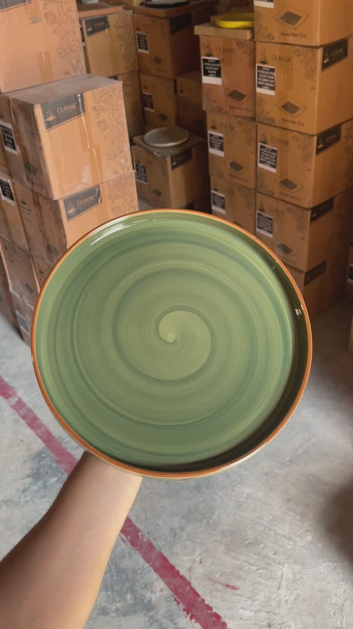 Leftover 10 inch Classic Plate ( Dark Green Colorline )