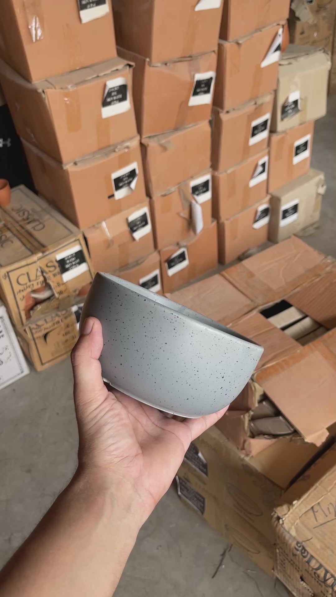 Leftover 6 inch Noodle Bowl ( Grey Matte with Black Specks )