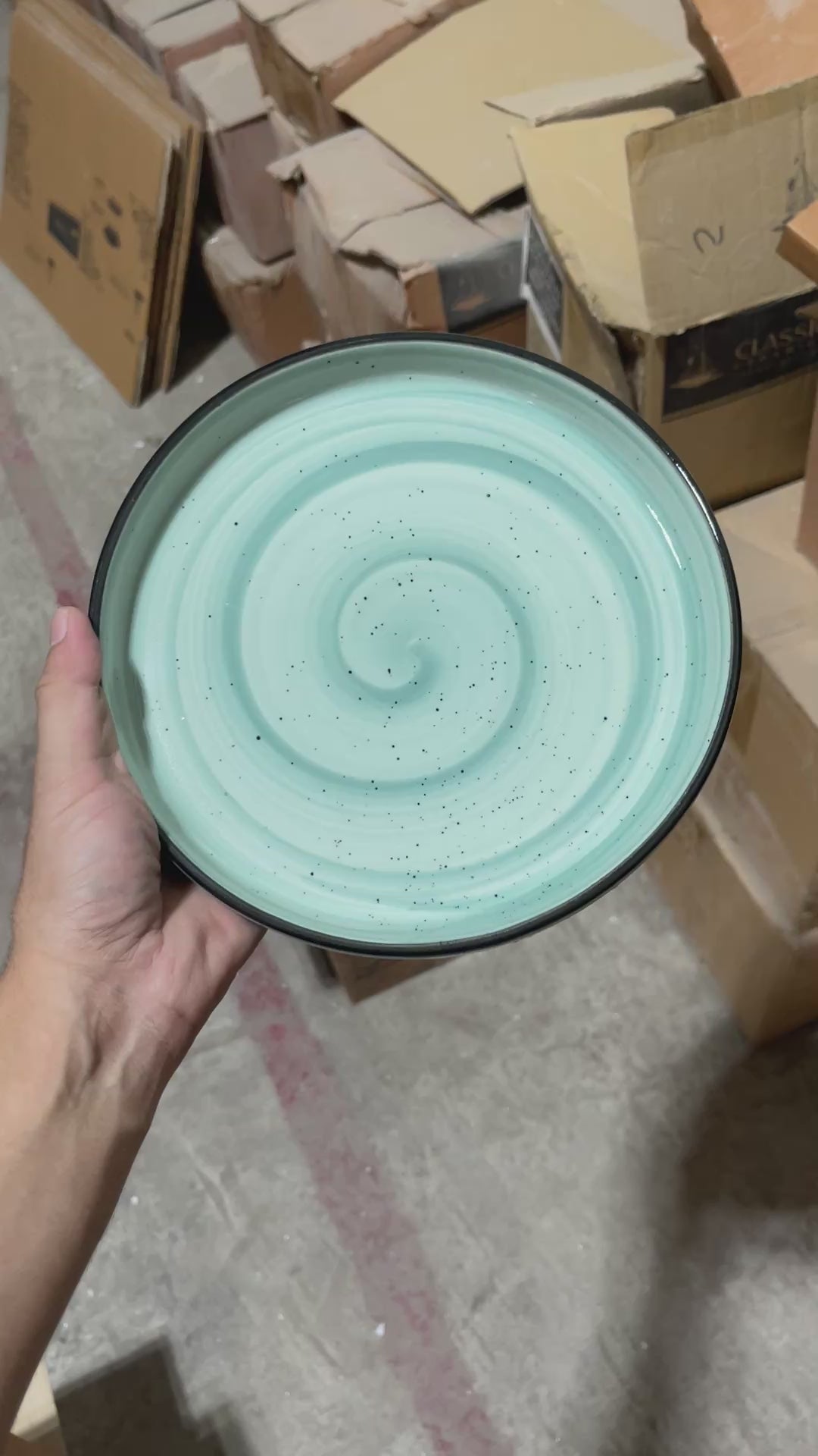 Leftover 8 inch Classic Plate ( Breeze with black rim )
