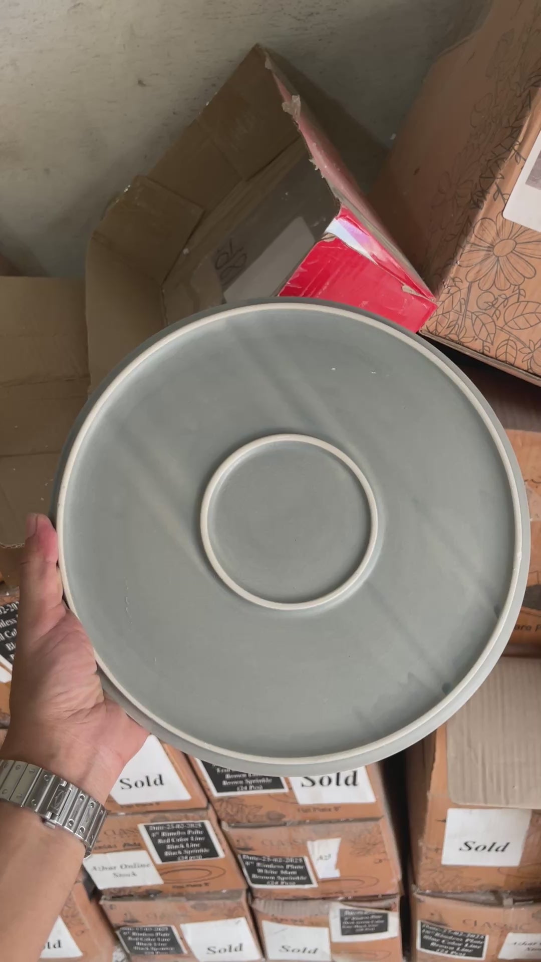 Leftover 10 inch Classic Plate ( Grey Matte with Black Specks )