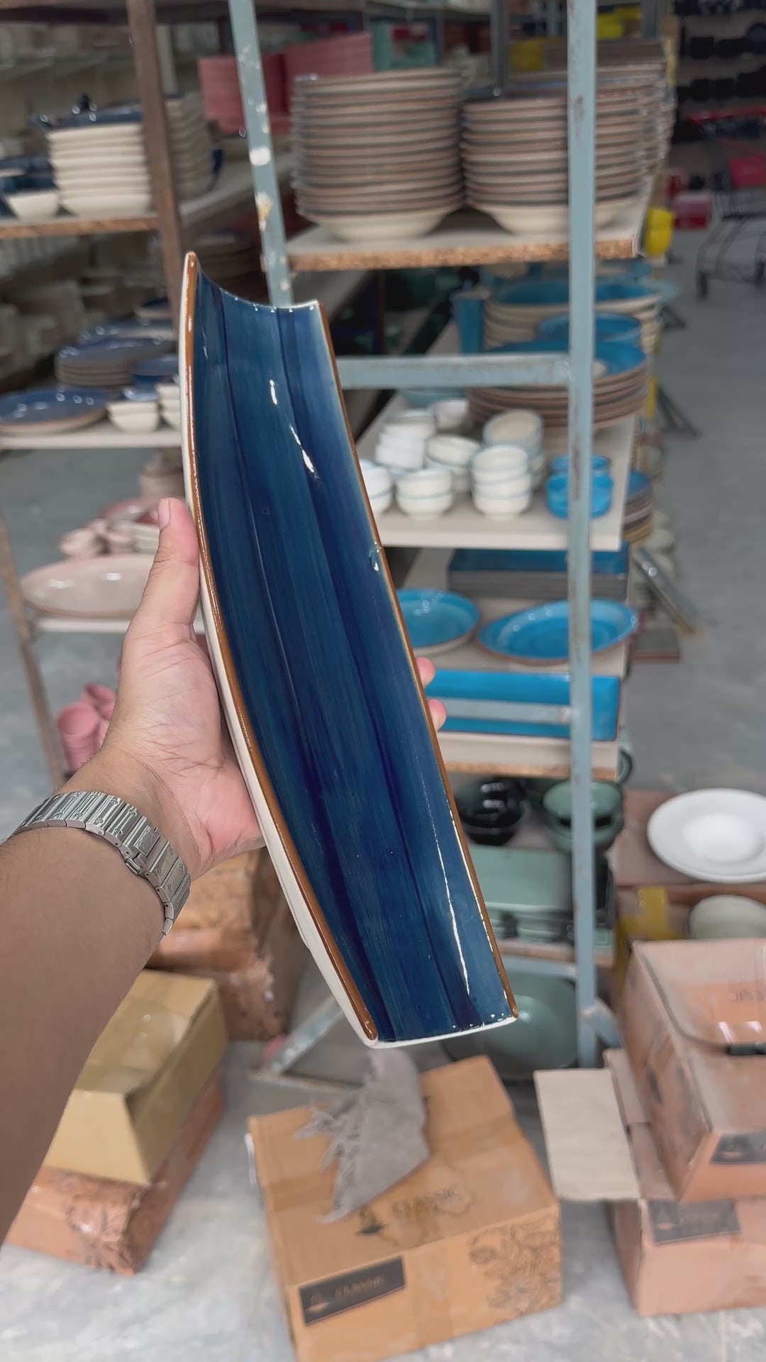 Leftover Curved Sushi Platter ( Indigo )