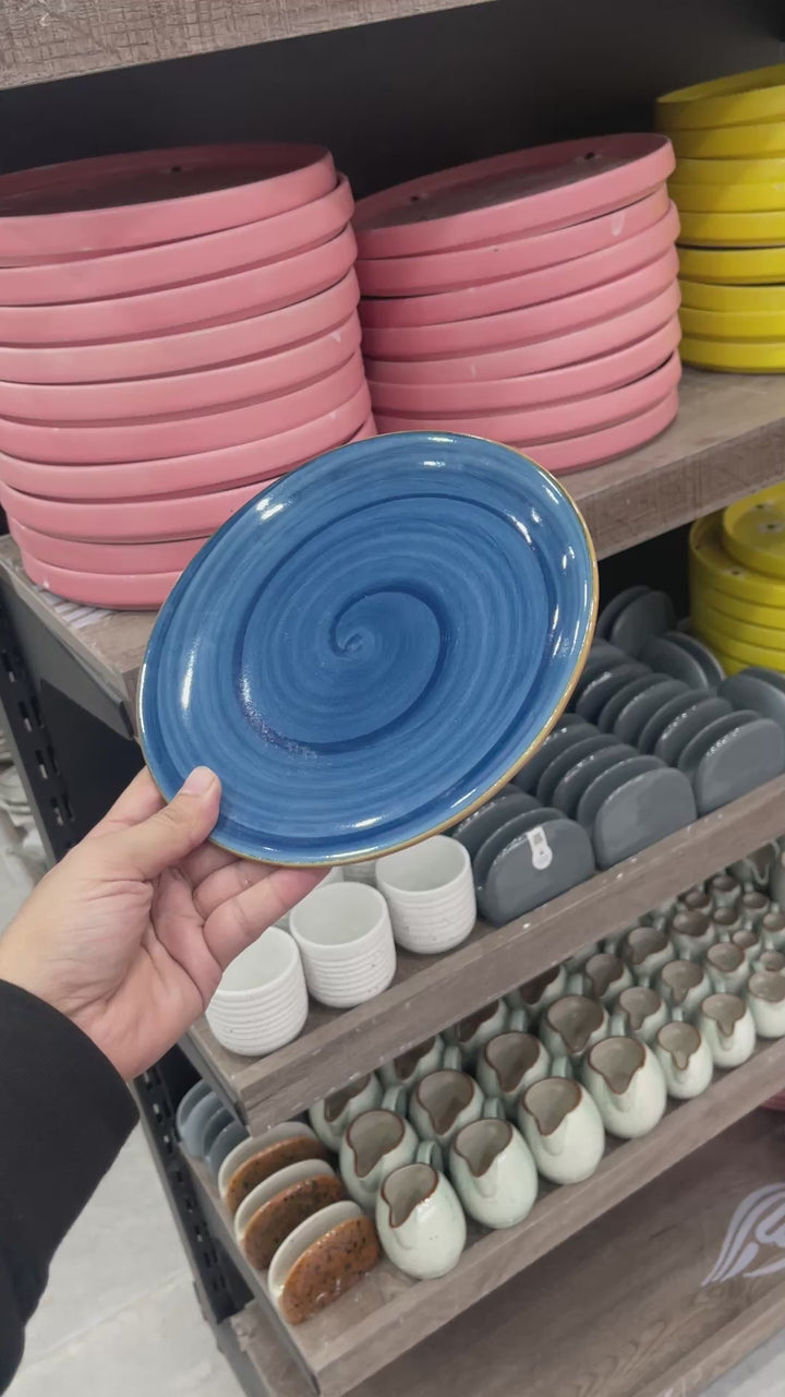Leftover 8 inch Rimless Plate ( Indigo ) ( Set of 6 ) ( Super Discounted )