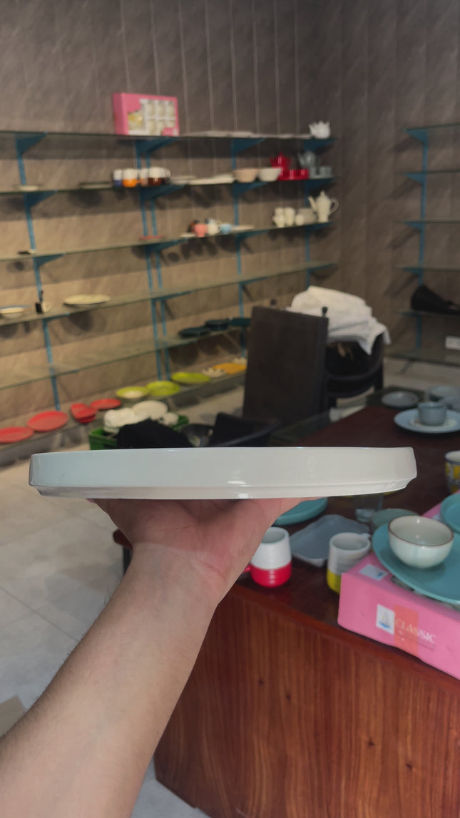 10 inch Classic Plate ( Off White with Blue Stripe )