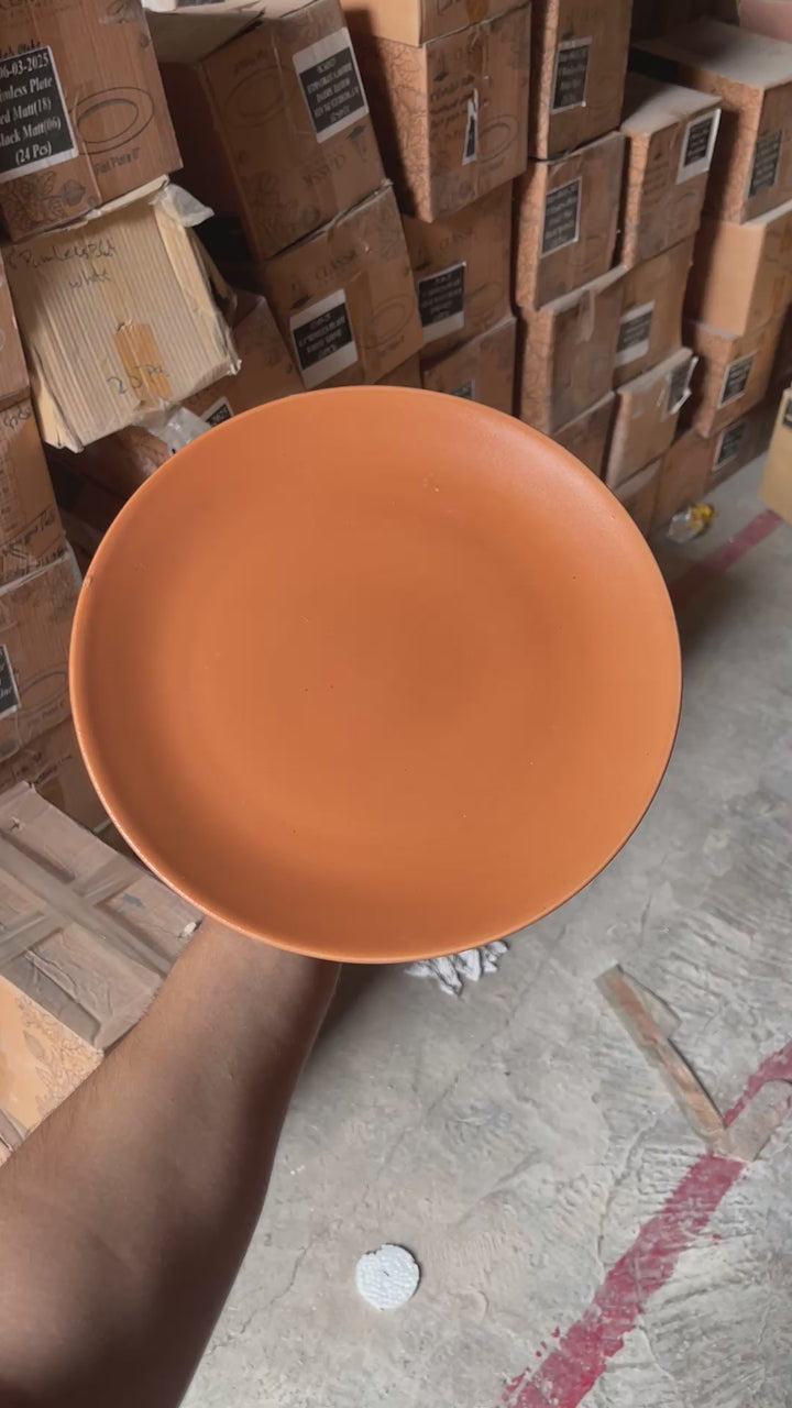 Leftover 10 inch Rimless Plate ( Terracotta Matte )