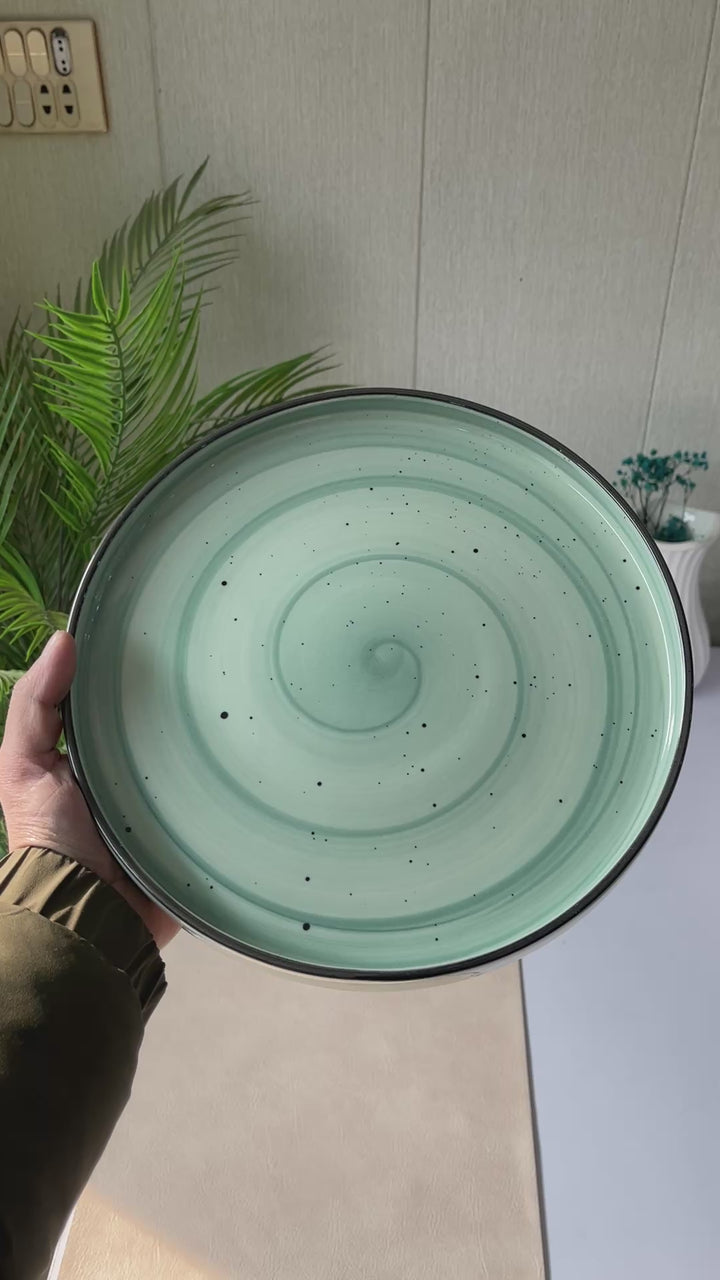 Leftover 10 inch Classic Plate ( Breeze with black rim )