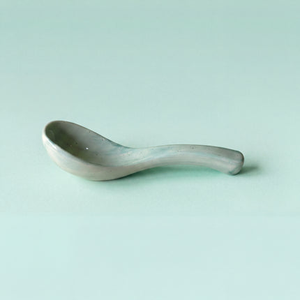 Ceramic Soup Spoon ( Teal Colorline )