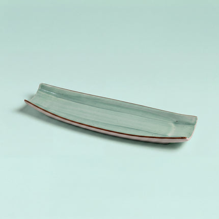 Curved Sushi Platter ( Teal Colorline )