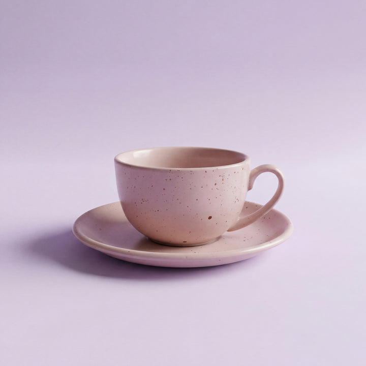 WM Cup Saucer Set ( Old Rose Matte ) 6 cups 6 saucers ( 220ml )